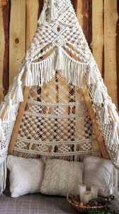 Décoration de chambre tipi en macramé style bohème, pendentif à franges fait main pour la maison, chambre à coucher et salle de jeux - Product Image 4