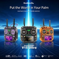 Transmisor HelloRadio V15 MAX 1000mW ELRS Gemini con Pantalla Táctil IPS de 4.3 Pulgadas, Gimbal Metálico CNC, Control Remoto RC de 16 Canales, Naranja y Negro