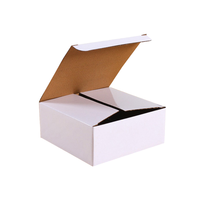 Boîte d'emballage en carton ondulé blanc personnalisée avec logo pour envoi postal, petite boîte pliable en carton pour vente en gros