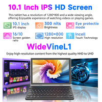 Tablette PC Android 10 pouces, 16 Go de mémoire, écran 1280*800, tablettes 2 en 1 avec clavier, étui, souris et stylet