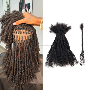 Nuovo stile di moda 0.6 cm Ghana Locs ciocche fatte a mano <span class=keywords><strong>capelli</strong></span> umani naturali Dreadlocks <span class=keywords><strong>Extension</strong></span> per gli uomini delle donne - Product Image 1