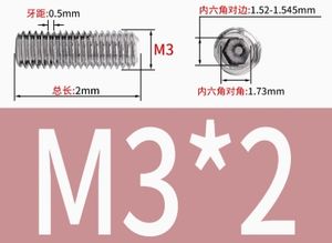 LeGood Jeu de vis à six pans creux en acier inoxydable 304 M3.0 X2mm Système métrique avec pointe plate DIN913 Standard - Product Image 5