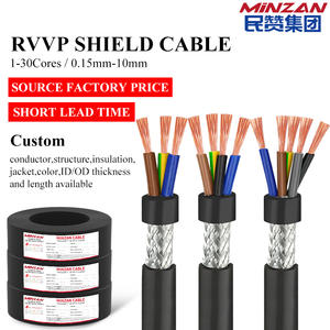 RVVP 2/3/4/5/6/7/8 Core 0,2mm 0,3mm 0,5mm 1mm 1,5mm <span class=keywords><strong>Cable</strong></span> blindado 2 3 4 5 6 8 10 Core 24 22 20 18 AWG Control flexible <span class=keywords><strong>cable</strong></span> - Product Image 1