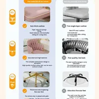 Chaise de maquillage longue avec roulettes, dossier, pour la maison, l'ordinateur, la chambre à coucher, les filles, le bureau, style luxe léger