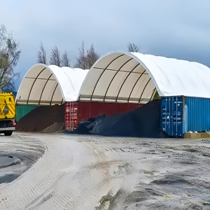 C4020 <span class=keywords><strong>Vente</strong></span> chaude : Structure en acier avec bâche en PVC imperméable pour abri temporaire de conteneur d'entrepôt - Product Image 5