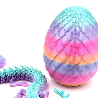 Jouet anti-stress œuf de dragon imprimé en 3D personnalisé, figurine d'animal pliable en ABS, cadeau de Pâques