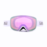 SNOWLEDGE Lunettes de ski à lentilles magnétiques unisexes UV400, monture en TPU coupe-vent, bande élastique, lunettes de sport pour snowboard