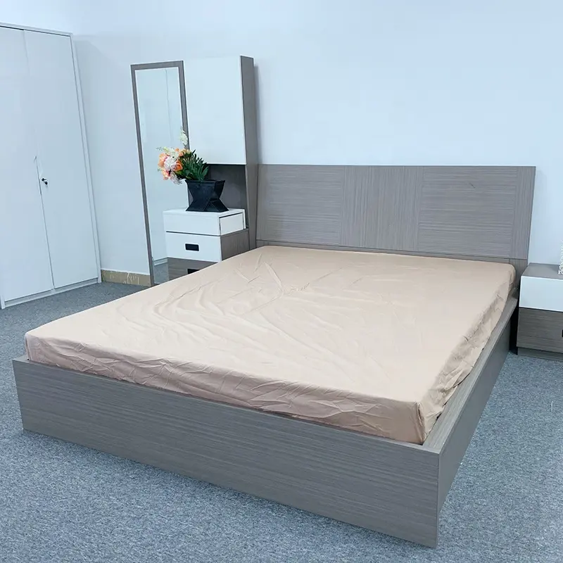 NOVA-camas dobles de diseño moderno, juego de muebles de madera de melamina de alta calidad para dormitorio, cama King Size, venta al por mayor