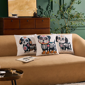 <span class=keywords><strong>Housse</strong></span> <span class=keywords><strong>de</strong></span> coussin carrée à imprimé numérique moderne, thème Jour des Morts, pour canapé, salon, décoration maison et hôtel - Product Image 5