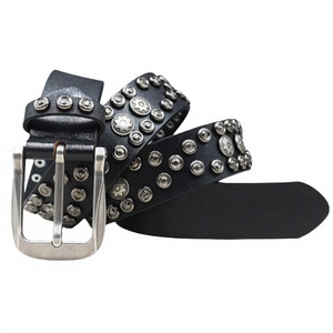 Cinturón de Cuero Resistente con Hebilla de Aleación para Hombre y Mujer, Estilo Punk Rock Y2K - Product Image 2