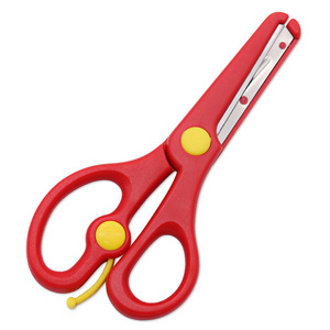 Children's Safety Scissors Red Stainless Steel Round Tip For Crafting And School Use - Product Image 2