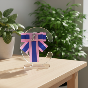 Spilla a Fiocco Personalizzata con Lettere Greche per Confraternite, Rosa e Blu, Stile <span class=keywords><strong>Jack</strong></span> <span class=keywords><strong>and</strong></span> <span class=keywords><strong>Jill</strong></span>, Anno 1938, per Colletto - Product Image 2