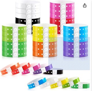 Bracelets en PVC scintillant pastel résistants à la déchirure à usage unique, imprimés avec logo personnalisé pour événements et promotions XHL - Product Image 1