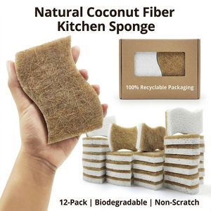 Spugna Biodegradabile Non Abrasiva in Fibra di Cocco e Cellulosa Compostabile per la Pulizia di Stoviglie in Ceramica - Product Image 2