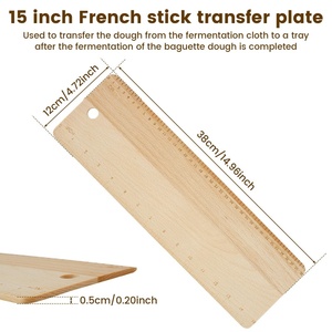 Tabla de volteo de pan de madera de haya natural de 15 pulgadas con graduación <span class=keywords><strong>en</strong></span> CM <span class=keywords><strong>en</strong></span> <span class=keywords><strong>un</strong></span> lado para pan francés - Product Image 4