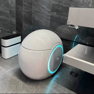 Inodoro Inteligente Redondo de Nuevo Diseño, con Sifón Automático, Montaje en el Suelo, Descarga por Sifón, Inodoro de Cerámica Sanitaria de Una Pieza - Product Image 2