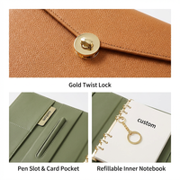 Carnet de notes professionnel personnalisé A5 à feuilles mobiles avec stylo, carnet de réunion, fabrication originale