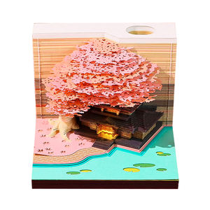 Vendita calda albero di Sakura <span class=keywords><strong>365</strong></span> giorni 2026 blocco per appunti personalizzato 3D carta artigianale Laser taglio calendario cubo per bambini - Product Image 1