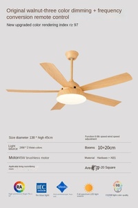 American Modern Design LED Hanging Fan Lamp New Inverter Technology 5 Blades Glass Body for Home Restaurant Living Room - Product Image 5