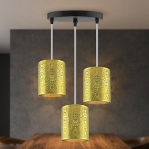 Soporte para colgar en la pared con grabado de latón y Metal dorado, linterna dorada para decoración del hogar, colgante sinuoso, luz de techo en latón antiguo - Product Image 6