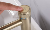 Robinet mitigeur de lavabo moderne en or brossé, monocommande eau froide, à poser sur le comptoir, monotrou, pour la maison