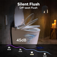WC intelligent minimaliste avec réservoir intégré, chasse d'eau électrique automatique, siège en céramique, capteur à activation par le pied