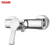 TIEMA-Robinet mitigeur de douche en céramique, en laiton chromé poli, avec motifs de pulvérisation de pause douce et pluie