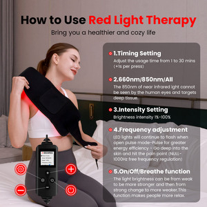 حزام العلاج بالضوء الأحمر للجسم بالكامل للاستخدام المنزلي من Ideared، 120 مصباح LED (660 نانومتر/850 نانومتر)، مصنوع من النيوبرين، جهاز للعناية الشخصية وتخفيف الألم - Product Image 5