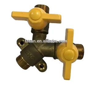 S165 30 Phong Cách Mới Của Brass Bóng Nhôm Xử Lý Kết Nối Đồng 3 Góc Gas Ball Valve