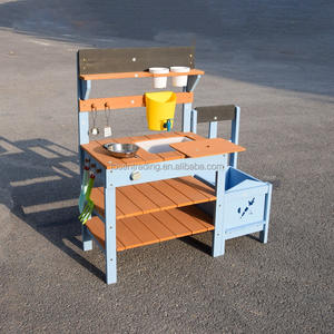 Cuisine extérieure en bois unisexe avec étagère de rangement pour enfants, dotée d'un robinet fonctionnel, cadeau pour tout-petit - Product Image 6