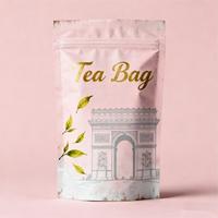 Sacs en mylar en feuille d'aluminium thermoscellés avec logo personnalisé vente en gros 100% sachet plat compostable emballage individuel de sachet de thé