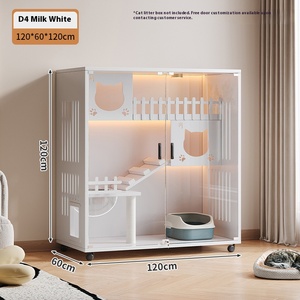 Villa pour chat en bois massif en gros, 3 niveaux, très grande et spacieuse, <span class=keywords><strong>lit</strong></span> pour animaux de compagnie, armoire de présentation pour animaux de compagnie à plusieurs niveaux avec griffoir pour chat - Product Image 6