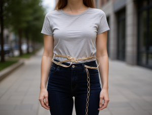 Women's Steel Alloy Plain Elastic <b>Waist</b> <b>Chain</b> Standard Length Daily Wear Fashion Body Jewelry - Product Image 2