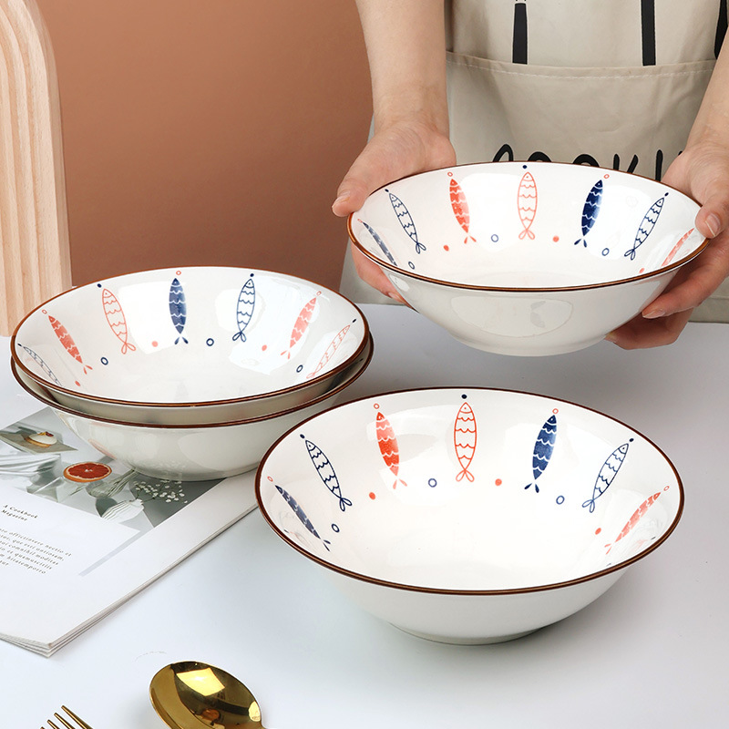 Bols de nouilles en forme de poisson (6 bols de 8 pouces par paquet)