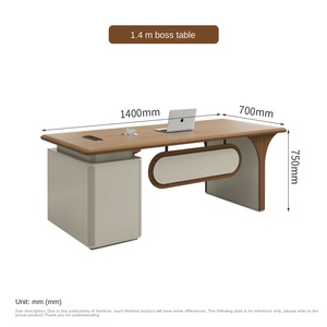مكتب وكرسي مكتبي من الخشب الصلب على شكل حرف L قابل لتعديل الارتفاع، مكتب حديث للمدير والرئيس، مكتب فردي للكمبيوتر - Product Image 6
