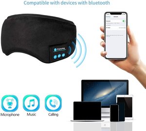 Masque de sommeil personnalisable Bluetooth avec musique et microphone, bandeau musical, cache-yeux, écouteurs de sommeil, bandeau de sommeil noir - Product Image 3