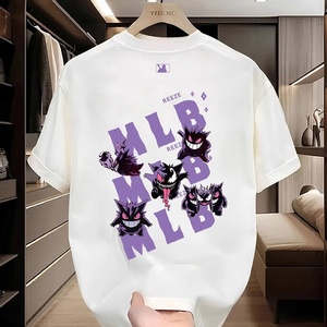 สไตล์อเมริกันอินเทรนด์แบรนด์แขนสั้นผ้าฝ้ายแท้ระบายอากาศได้ดีทรงหลวมวินเทจลิตเติ้ลมอนสเตอร์นิชการ์ตูนเสื้อยืดฤดูร้อน - Product Image 1