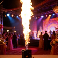Machine à flamme à tête unique, SP Disco Stage DJ DMX512, contrôle de la flamme, télécommande, lance-flammes en fer pour mariage