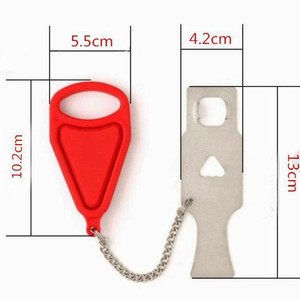 Cerradura de puerta portátil de metal para viajes, dispositivo de seguridad con cadena para hotel, escuela, hogar - Product Image 5