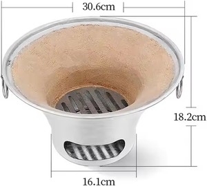 <span class=keywords><strong>Four</strong></span> en terre cuite de style <span class=keywords><strong>japonais</strong></span> AUPLEX en acier inoxydable pour barbecue au charbon de bois, foyer en terre cuite à l'ancienne, sécurité des flammes pour la cuisson - Product Image 4