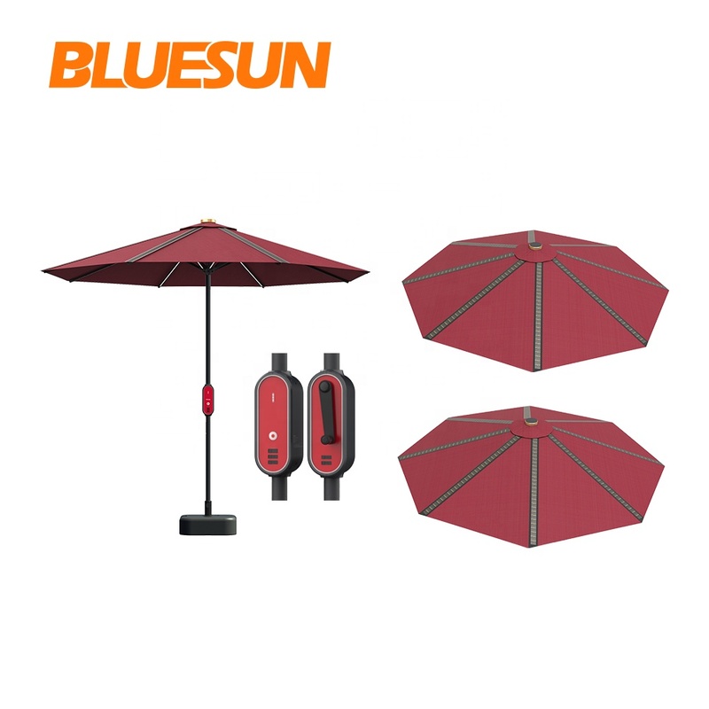 Bluesun Solarpower Umbrella Outdoor Flexible New