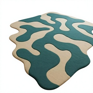 100% Wool Hand Tufted <b>Loomed</b> Custom Carpet Modern Luxury Design Indian Supplier Indian Textiles Latex Backing H/L Size Options - Product Image 1