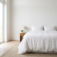 Parure de lit de luxe en lin pur 100 % lin, 175 GSM, tissée, délavée à la pierre, douce, écologique, 300 fils au pouce carré, qualité Texas King Size