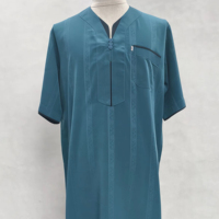 Caftan Boubou pour homme, style marocain, en polyester respirant, fait main, manches courtes, coupe classique, vente en gros d'usine chinoise