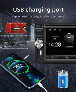 2Din 6.2&quot; Universal Car <strong>MP5</strong> <strong>Player</strong> Auto Stereo with DVD Disc Multimedia Wired Carplay &amp; <strong>Android</strong> Auto FM Radio USB TF Card AUX - Product Image 5