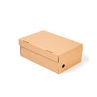 Boîte cadeau en carton ondulé biodégradable et recyclable avec logo personnalisé, emballage en cuir de vache, boîte à chaussures à rabat pour vêtements
