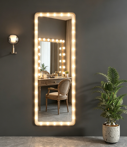 Espejo de Pared LED con Marco de Aleación de Aluminio, Diseño Art Deco, Superficie de Vidrio, Borde Iluminado, para Uso Doméstico - Product Image 6
