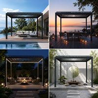 Pergola en aluminium imperméable et robuste avec structure résistante au vent et finition thermolaquée de qualité supérieure