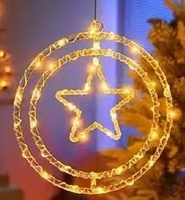 LED Drehbare Dreidimensionale IP44 Wasserdichte PVC Doppelring-Lampe mit Tastensteuerung für Festliche Weihnachtsdekoration im Innenbereich