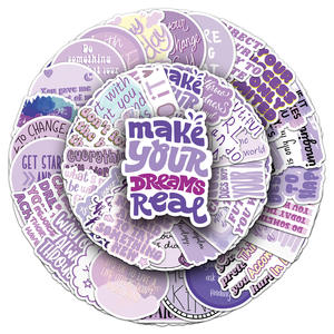 50 Uds. Frase motivacional púrpura frase inspiradora Rosa positivo diciendo pegatina para Decoración - Product Image 1